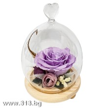 Вечна роза в стъкленица - Princess Light Purple